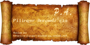 Pilinger Annamária névjegykártya